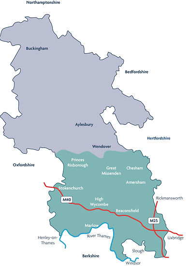 Map of south Buckinghamshire